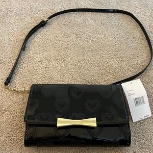 BNWT Betsy Johnson Heart Patent Leather Crossbody Purse